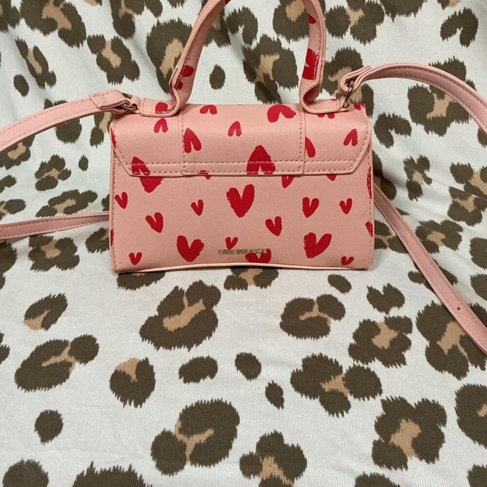 Pink Heart Print Mini Bag - Picture 4 of 6